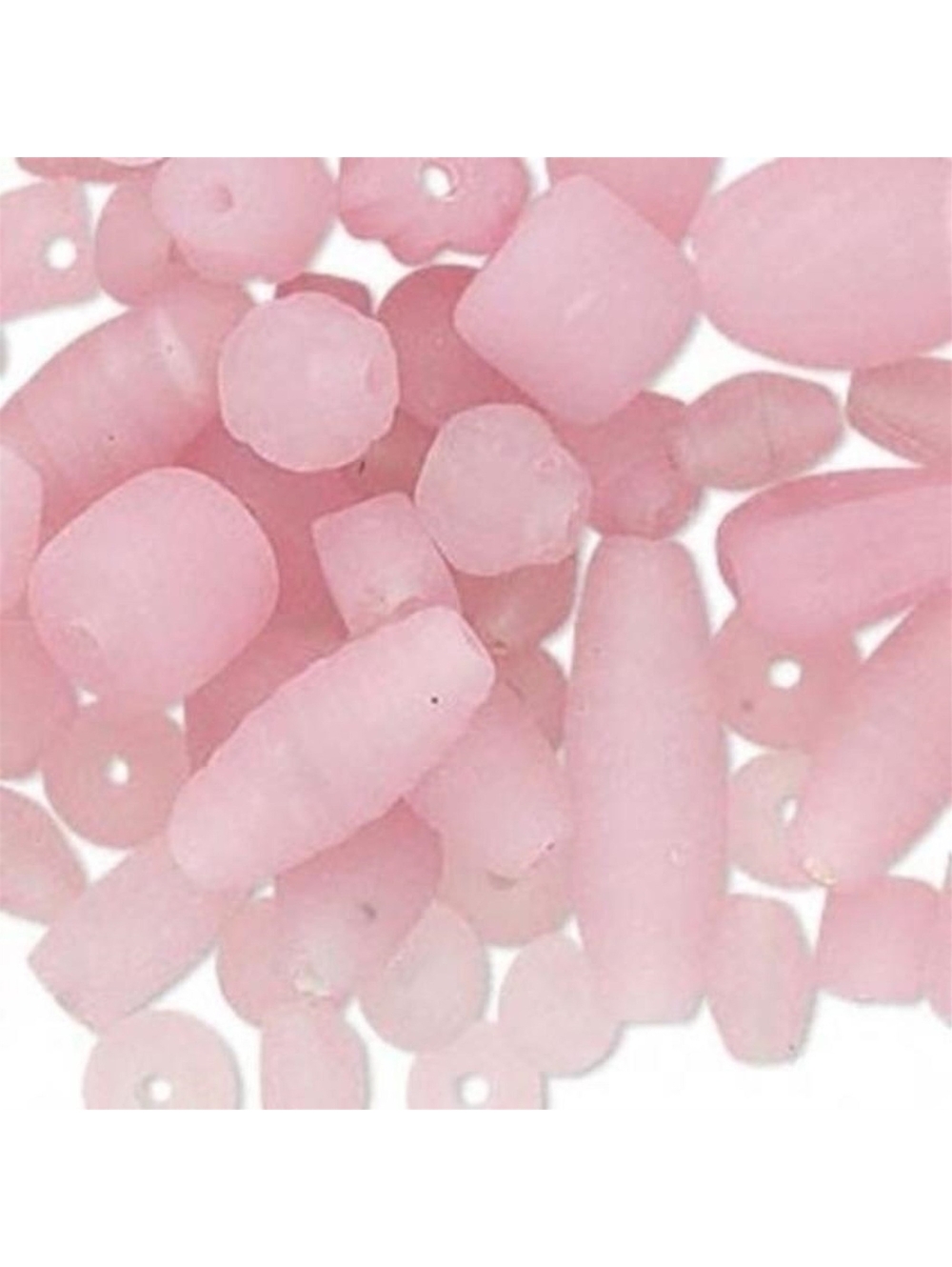50g Bulk Handcrafted India Lampwork Glass Beads Mix Matte Awareness Pink